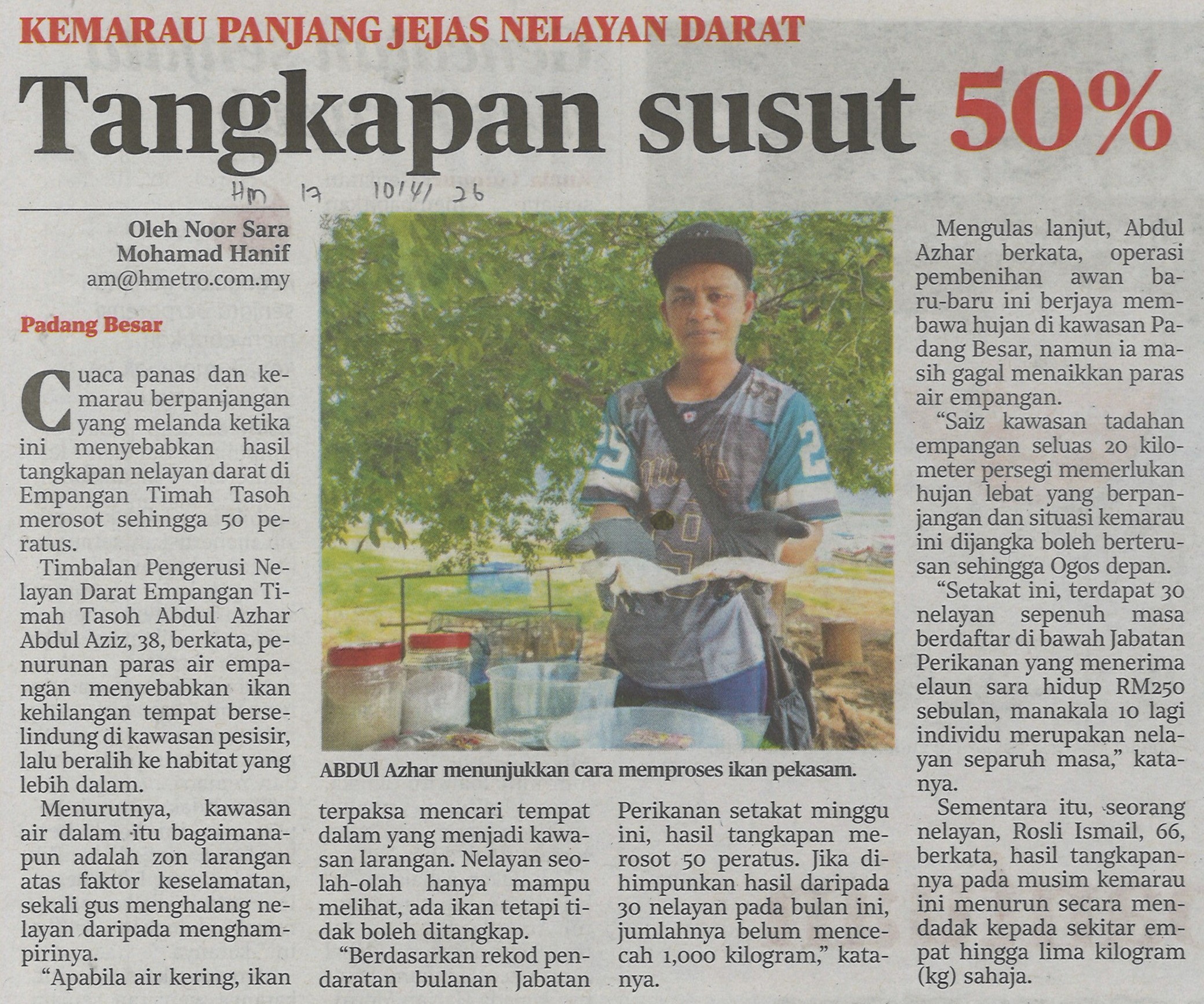 Tangkapan susut 50%