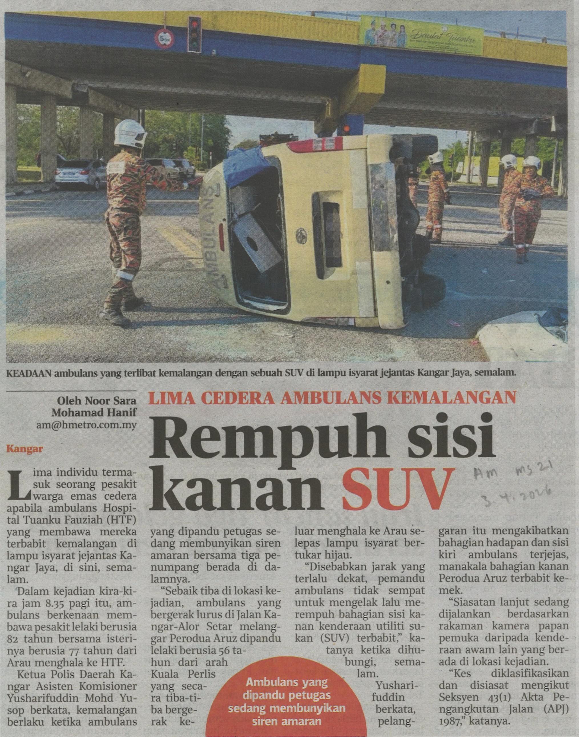 Rempuh sisi kanan SUV