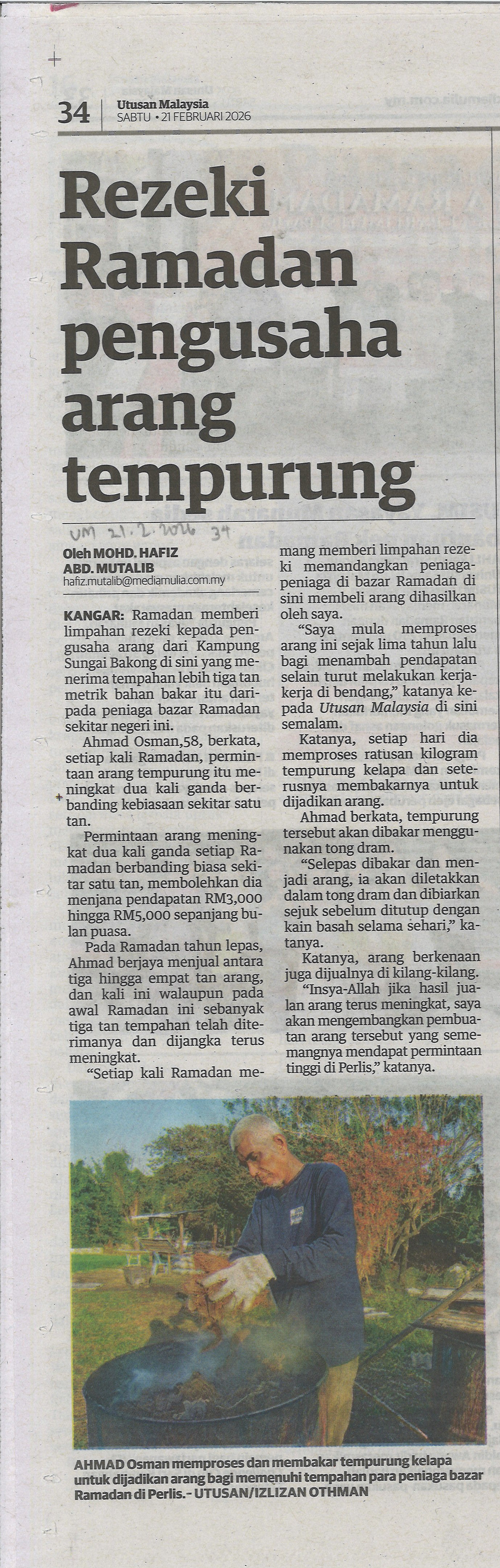 Rezeki Ramadan pengusaha arang tempurung