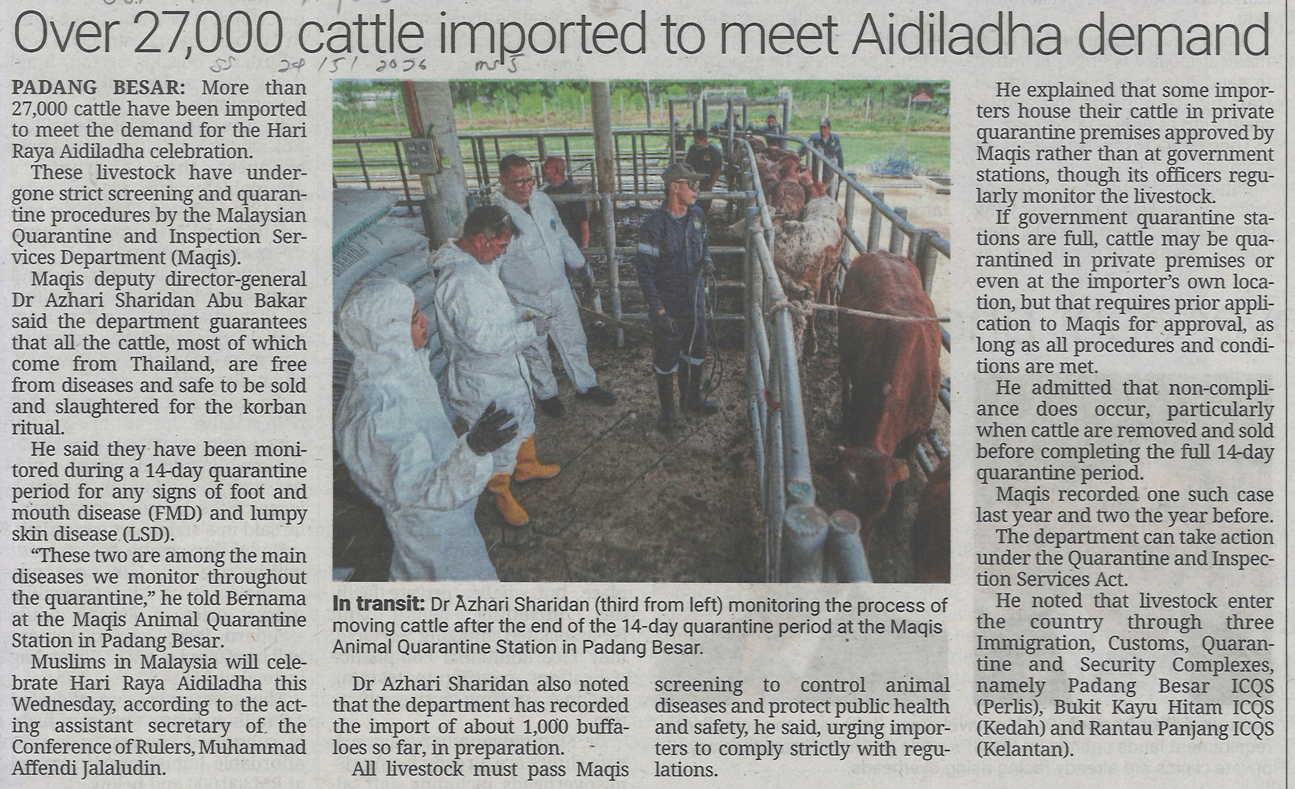 Over 27,000 cattle imported to meet Aidiladha demand
